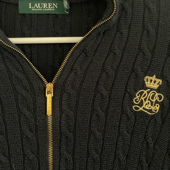 Lauren Ralph Lauren Blue Full Zip Sweater Women’s Size Small - Picture 3 of 8